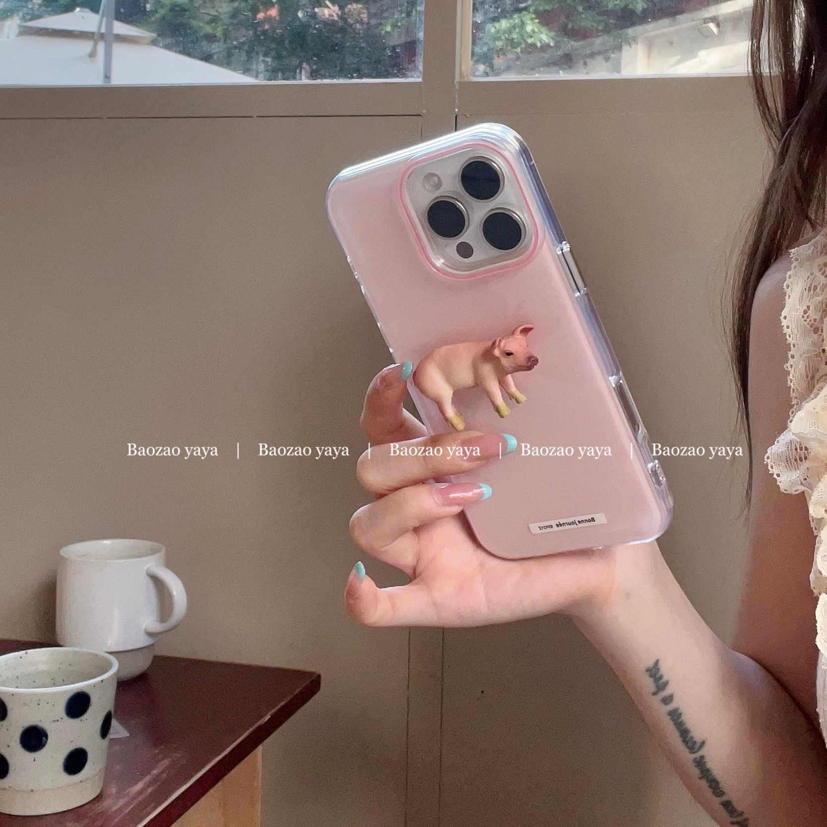 暴躁伢伢自制可爱一只猪适用iPhone16promax手机壳14/13防摔软