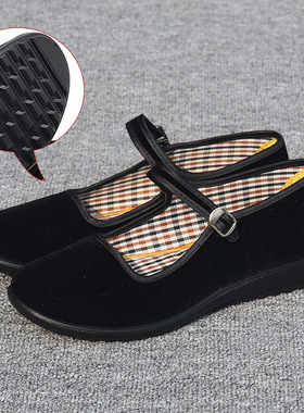 实在人老北京布鞋女耐脏平跟酒店超市工作鞋广场舞蹈鞋妈妈女士鞋