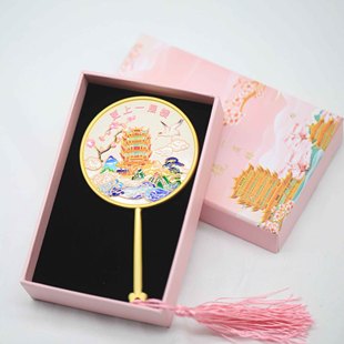 武汉黄鹤楼梅花手持铜镜盒装 更上一层楼武汉旅游文创纪念品伴手礼