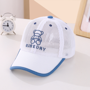 夏季 宝宝帽子网眼遮阳防晒帽男童棒球帽太阳帽 儿童鸭舌帽速干薄款