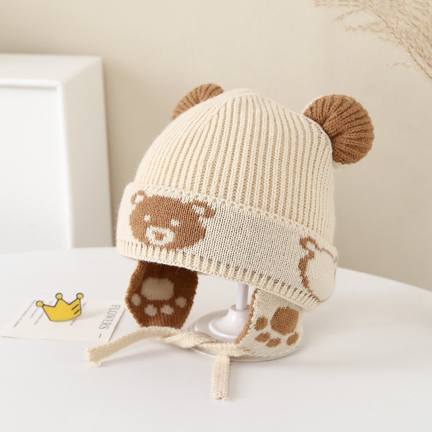 宝宝帽子冬季可爱小熊男女儿童护耳帽秋冬保暖防风婴儿针织毛线帽,服饰配件/皮带/帽子/围巾,帽子,淘宝优惠券,粉丝福利购,淘宝优惠卷