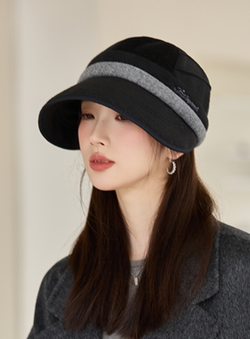 秋冬保暖护耳显脸小女款鸭舌帽