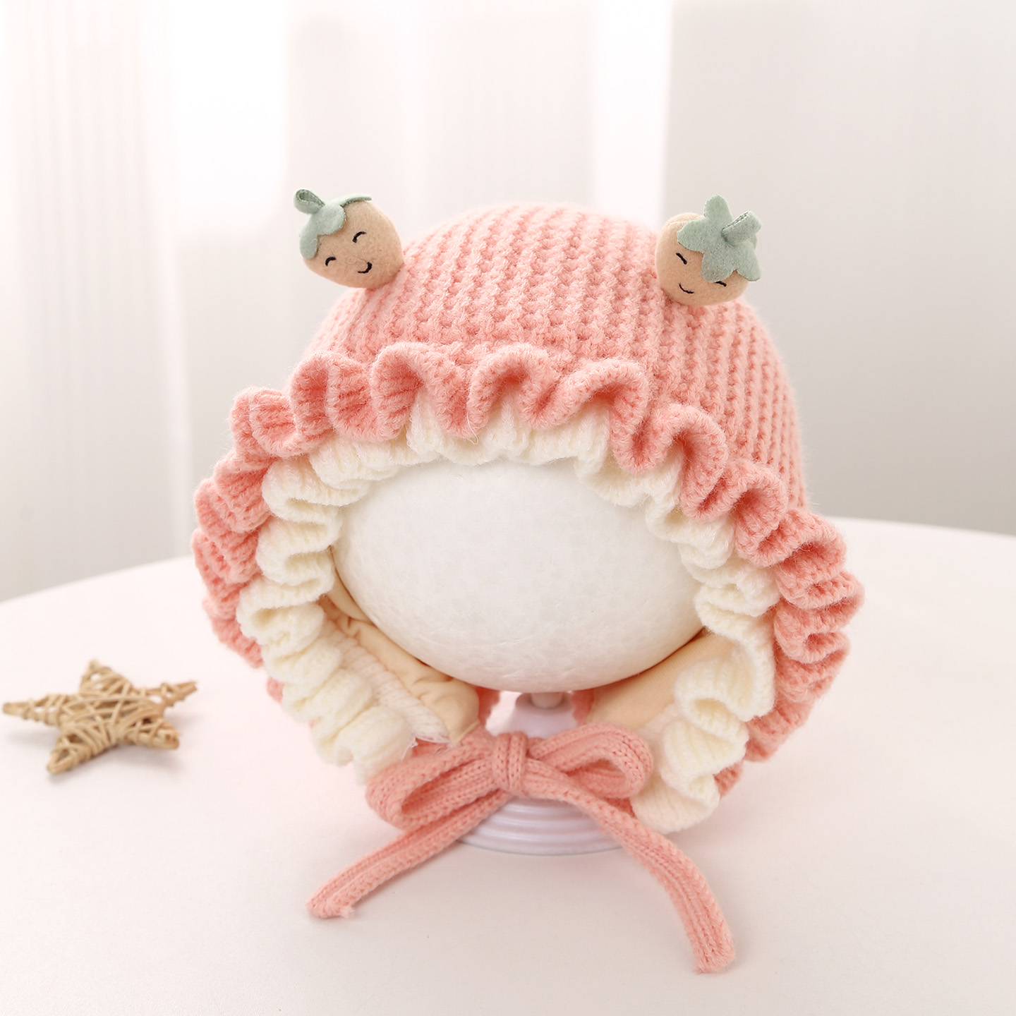 可爱公主风针织毛线帽