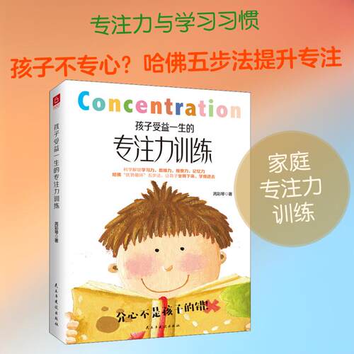 【正版】 孩子受益一生的专注力训练 芮彩琴 著 民主与建设出版社