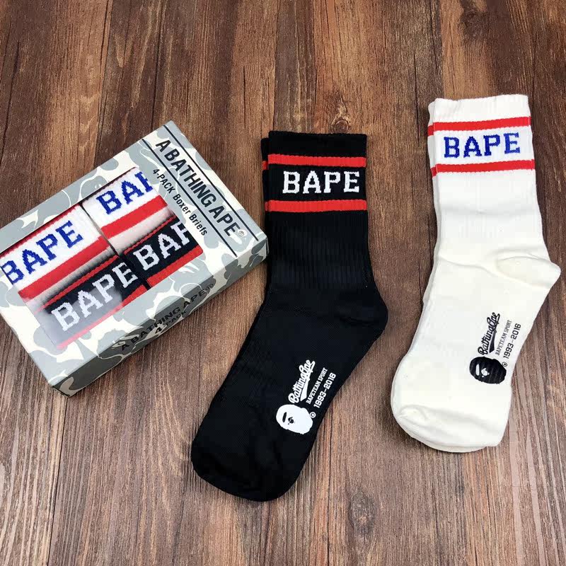 正品现货bape袜子日系迷彩鲨鱼中筒袜 男士嘻哈街头长筒刺绣袜ins|msdalam kategori beg sukan/pakej luar/Fitting, sarung kaki sukan - dari Buy2taobao.com untuk memberikan perkhidmatan ejen Taobao profesional membeli