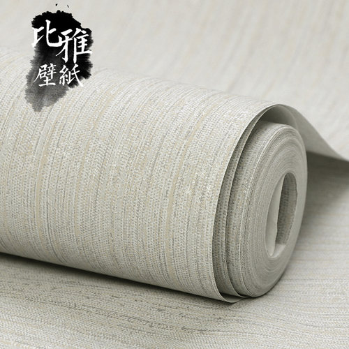 无纺布亚麻纹客厅卧室竖条纹北欧