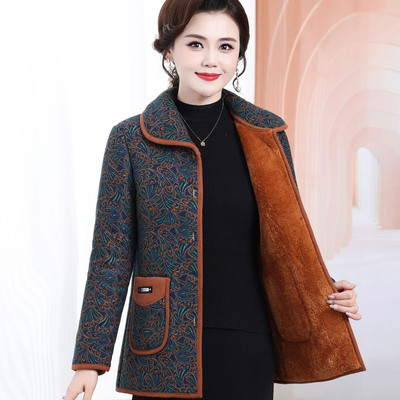 老人加绒加厚保暖棉袄棉衣外套女