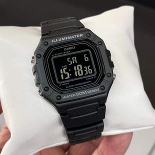 CASIO卡西欧手表男ins潮流复古小方块男女学生电子表W 218H