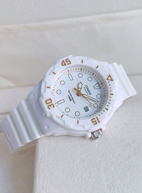 卡西欧casio 白色手表女 夏天游泳学生指针表LRW-200H-7E2/1B/4B2