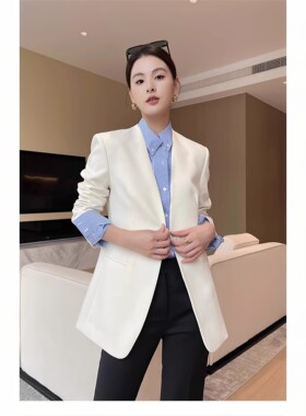 白色西装外套女气质名媛高级感