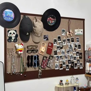 毛毡板墙贴照片墙留言板免打孔挂墙展示板软木板墙面DIY装 饰墙贴