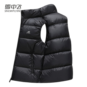 雪中飞羽绒马甲男2023秋冬季新款背心保暖外穿运动加厚短款外套