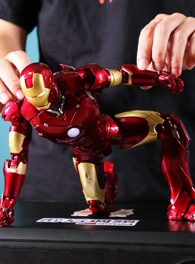 玩悦计划正版大号14寸36cm中动发光钢铁侠MK3关节收藏手办纪念版