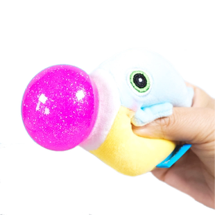 正版网红创意疯狂解压球好玩盲袋毛绒玩具彩虹屁吐泡泡儿童礼物