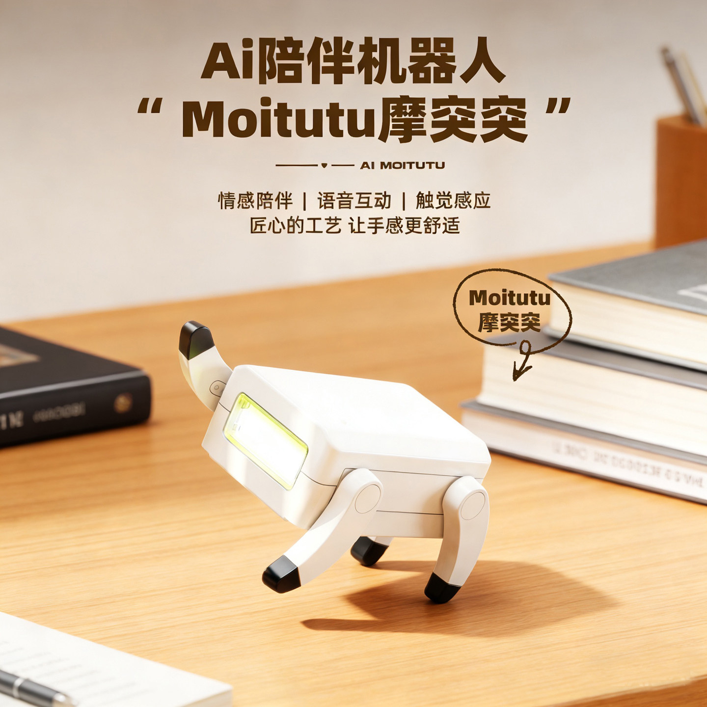 摩突突AI智能语音互动机器狗陪伴机器人桌面萌宠创意科技玩具礼物,玩具/童车/益智/积木/模型,AI玩具,淘宝优惠券,粉丝福利购,淘宝优惠卷
