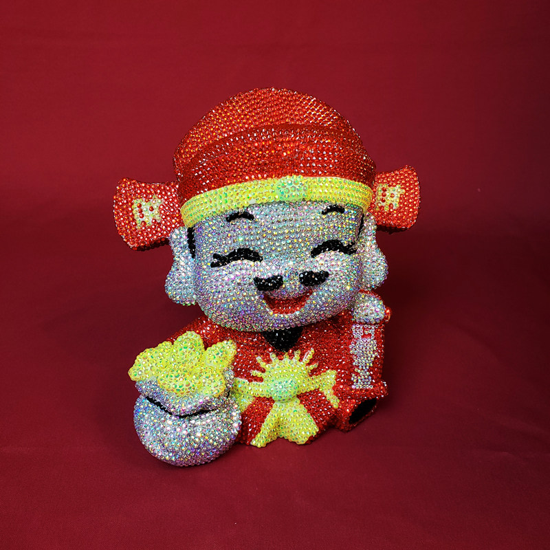 贴钻财神爷存钱罐diy创意摆件手工制作粘钻礼品可存取儿童储蓄罐