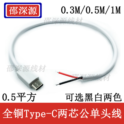 SSy全铜加粗0.5平方Type-C单头线
