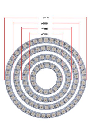 LED幻彩5V内置IC天使眼流水跑马变色汽车灯光圆圈环USB声控拾音灯