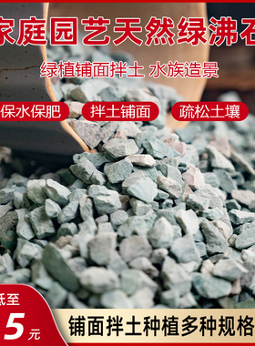 绿沸石颗粒多肉铺面石园艺土壤改良基质盆栽营养天然绿色小石头子