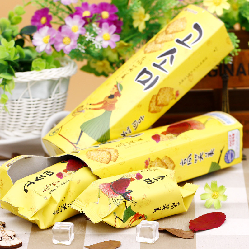 韩国食品好丽友高笑美饼干70g大盒芝麻香甜酥脆原味可口进口零食