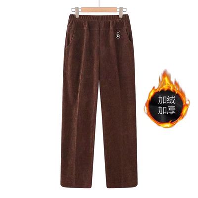灯芯绒冬季口袋休闲长裤松紧直筒