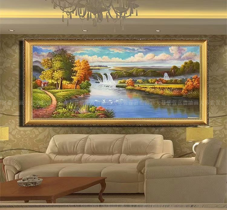 纯手绘风景油画客厅餐厅办公室酒店别墅餐厅装饰画壁画挂画图片