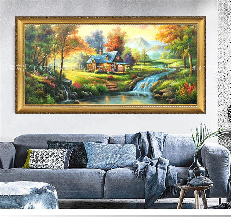 高档欧式纯手绘托马斯花园风景油画客厅酒店别墅装饰画挂画壁画图片