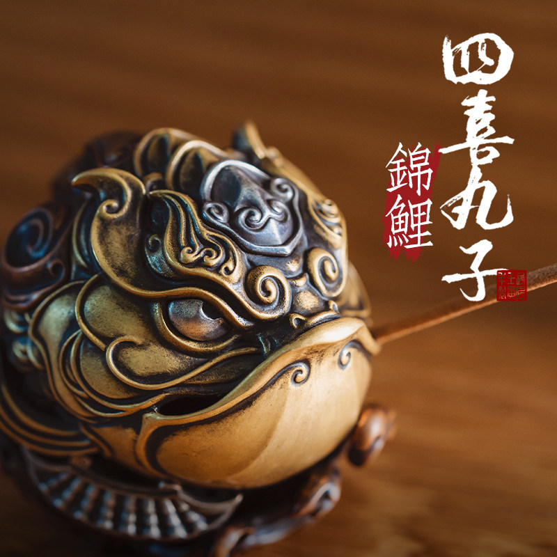 琢匠大号锦鲤摆件鱼跃龙门铜器工艺品办公室桌面玄关装饰品手把件
