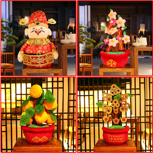 饰柜台桌面摆件发财橘桔子树橱窗酒店银行场景布置用品 新年春节装