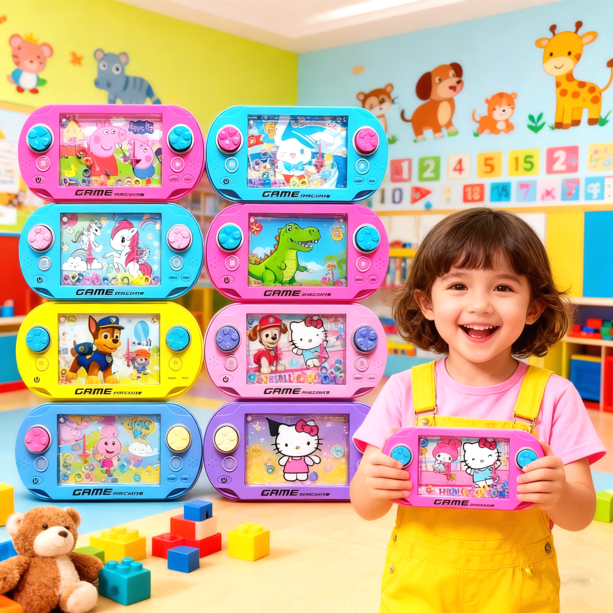 2025套圈圈水机游戏机俄罗斯方块打地鼠掌机儿童益智玩具开学礼物