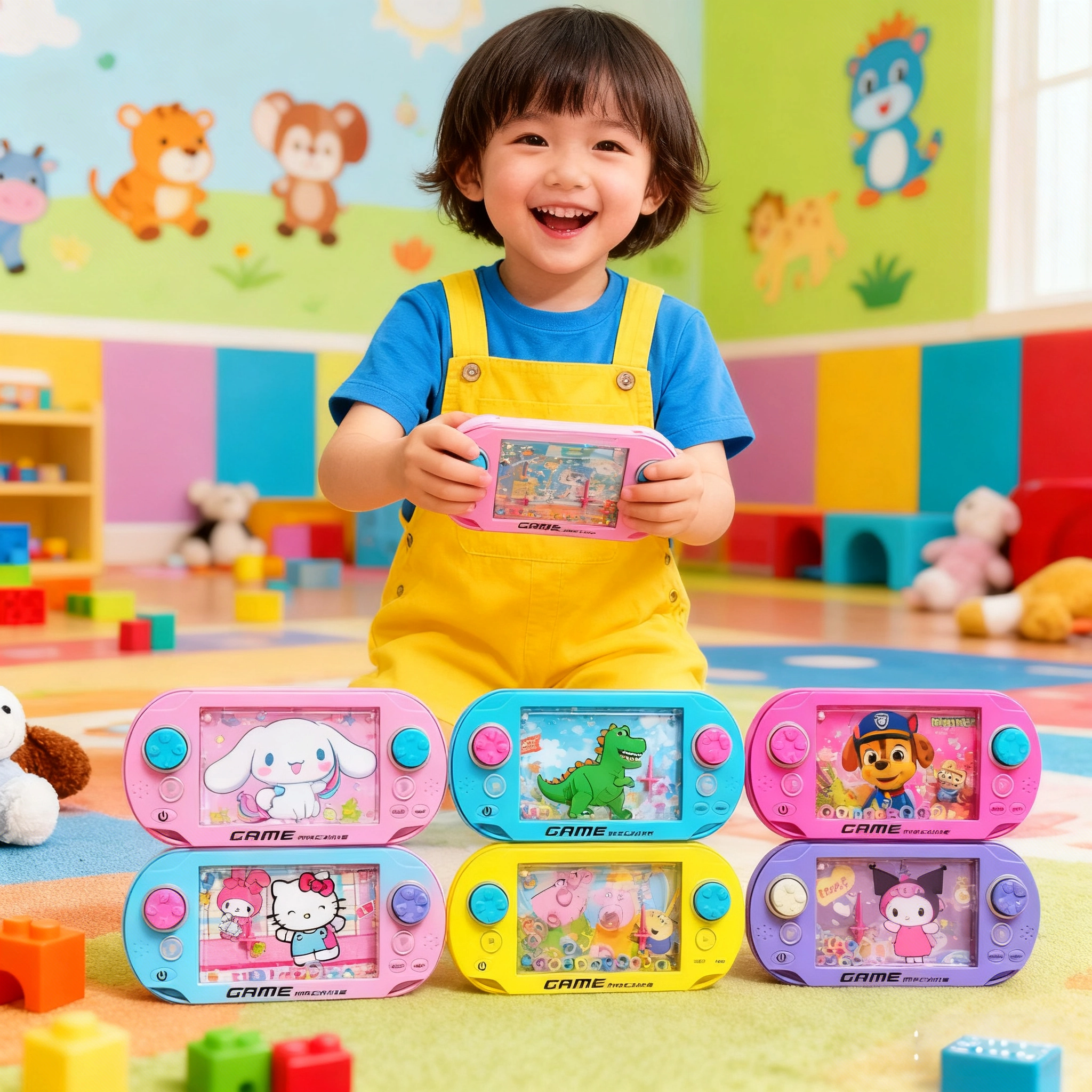 益智护眼玩具套圈圈水机俄罗斯方块游戏机打地鼠掌机儿童抖音礼物