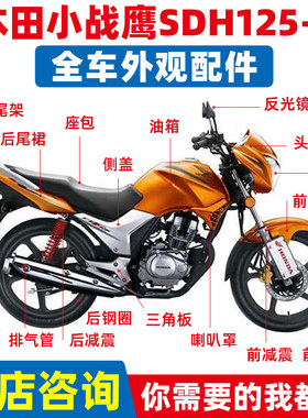 适用新大洲本田小战鹰SDH125-51/51A导流罩头罩大灯前泥瓦减震器