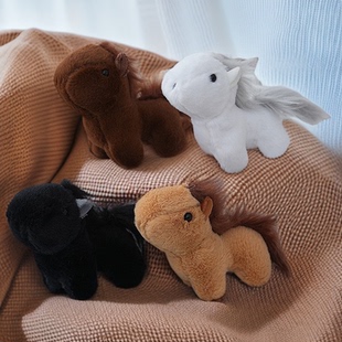 新款仿真马驹毛绒玩具马年小挂件可爱生肖马仔背包包挂饰布娃娃