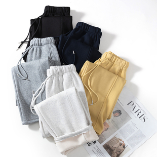 捡漏巨好穿一裤两穿高克重保暖加绒加厚宽松直筒卫裤休闲裤女25冬