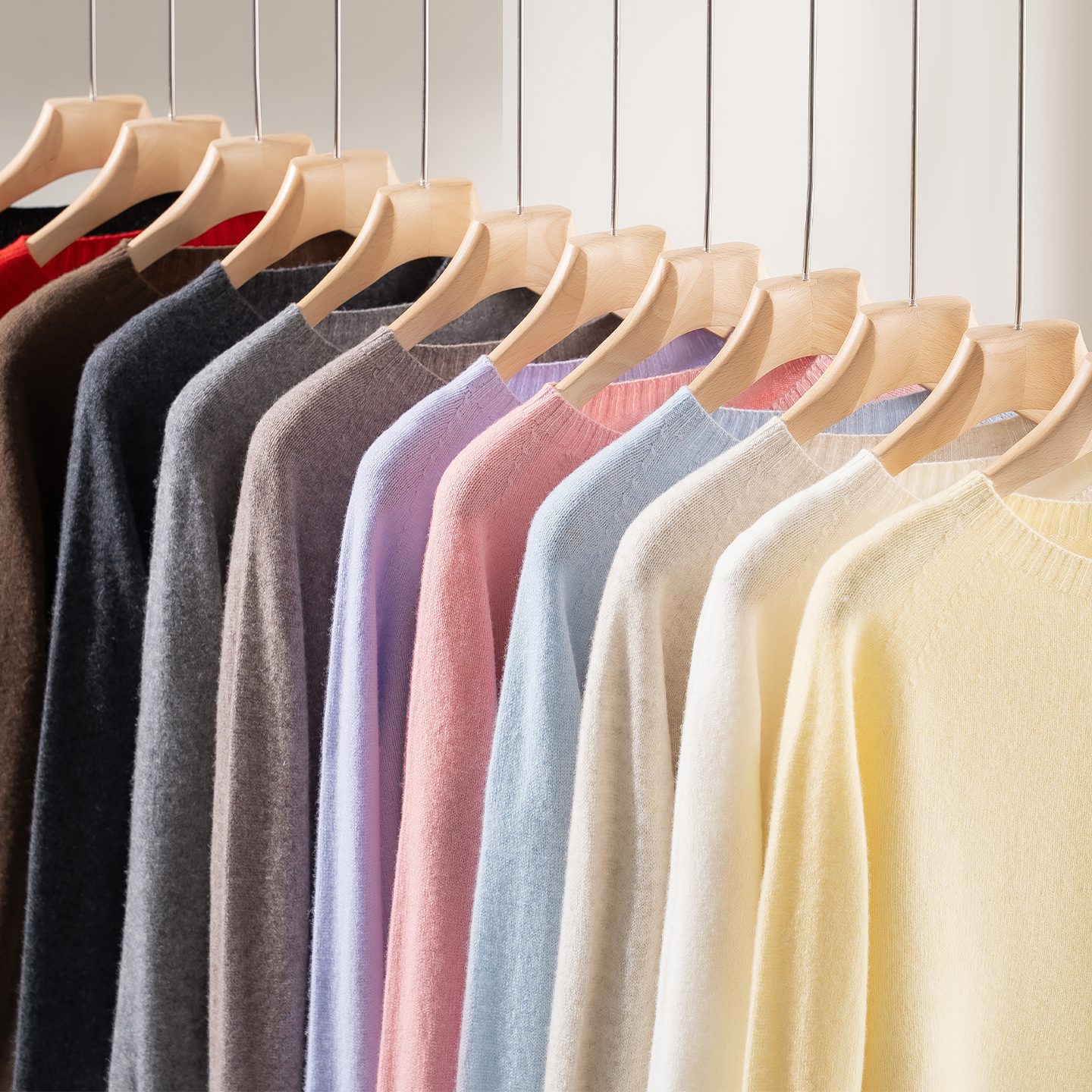 针织大厂货！软糯含羊绒含羊毛混纺圆领针织衫毛衣女秋冬新