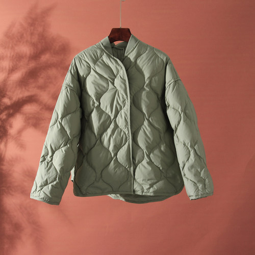 立领白鸭绒羽绒服冬季保暖外套