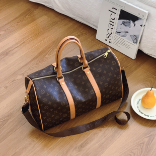 短途旅行包女士手提斜挎包大容量老花单肩包原创设计百搭旅游包袋