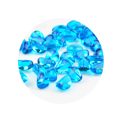 蓝色石子玻璃河流水晶透明造景