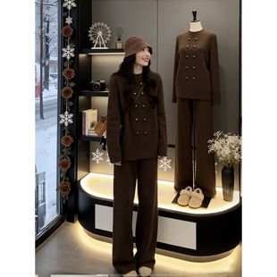 秋冬新款 套装 针织两件套得体大方穿 穿搭老钱轻奢风新中式 7761欧式