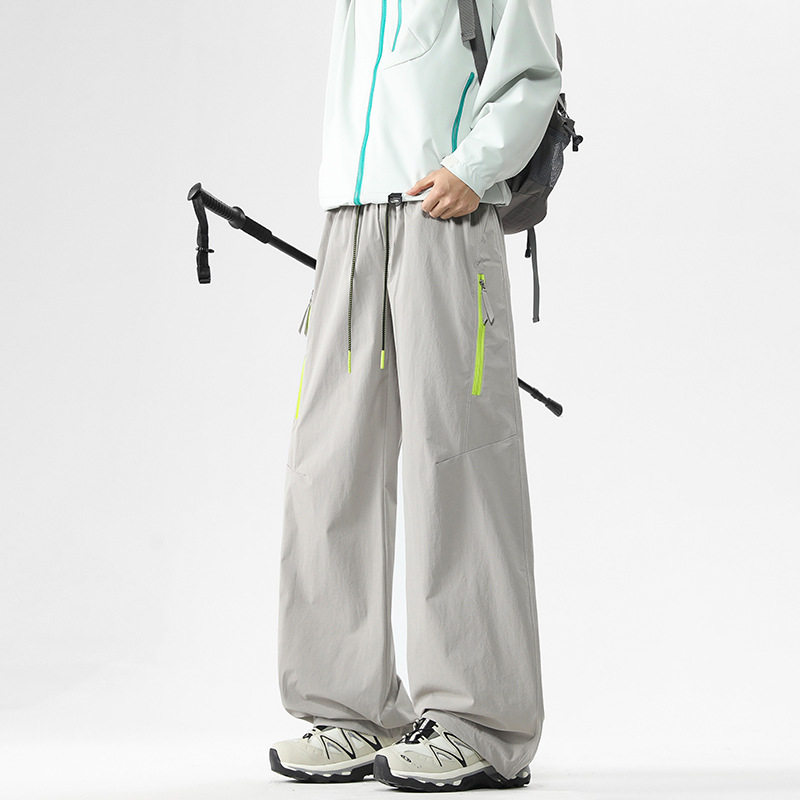 ACU男装|山系户外休闲裤男2026夏季新品拼接宽松直筒垂感裤子男