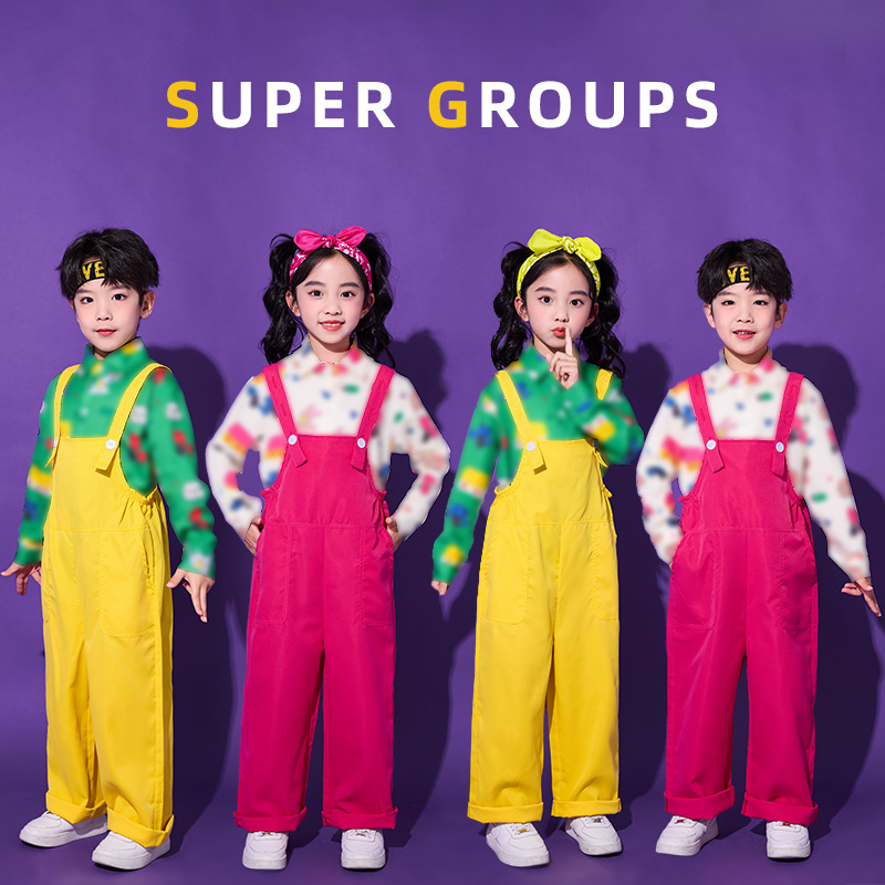 幼儿园运动会表演服背带裤套装秋