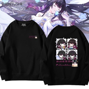 原二次元神哥伦比娅少女印象加绒圆领卫衣服男女保暖百搭情侣外套