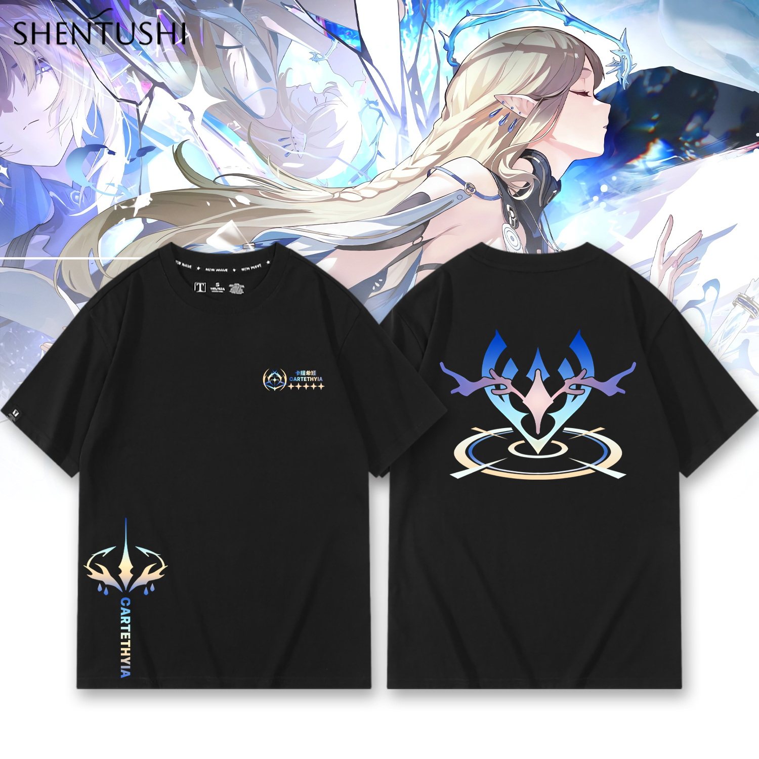 鸣潮卡提希娅二次元游戏周边印象休闲夏季纯棉衣服男女生短袖T恤
