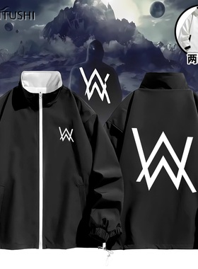 艾伦沃克Alan Walker faded同款冲锋衣两面穿夹克男休闲百搭外套