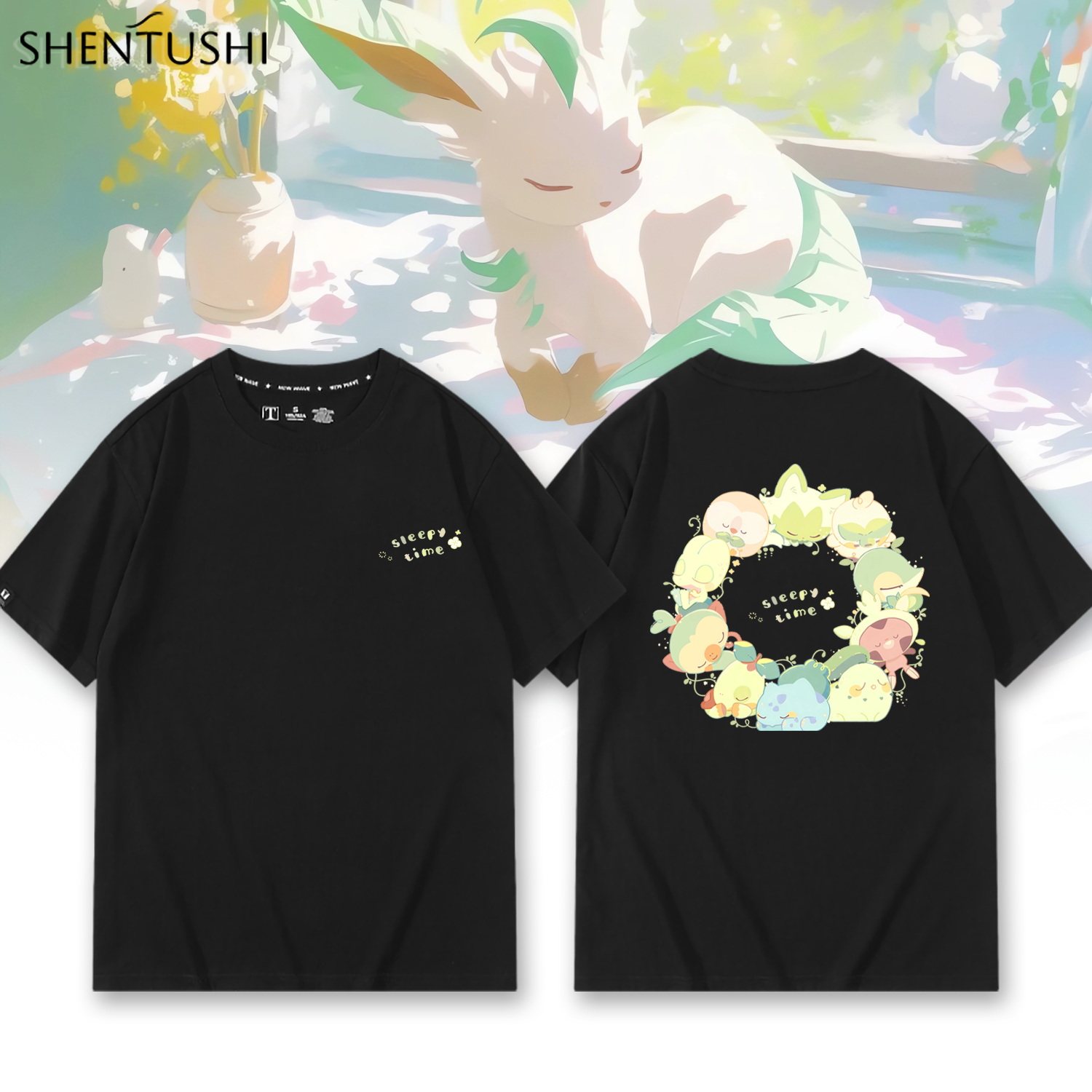 休闲宽松纯棉情侣短袖