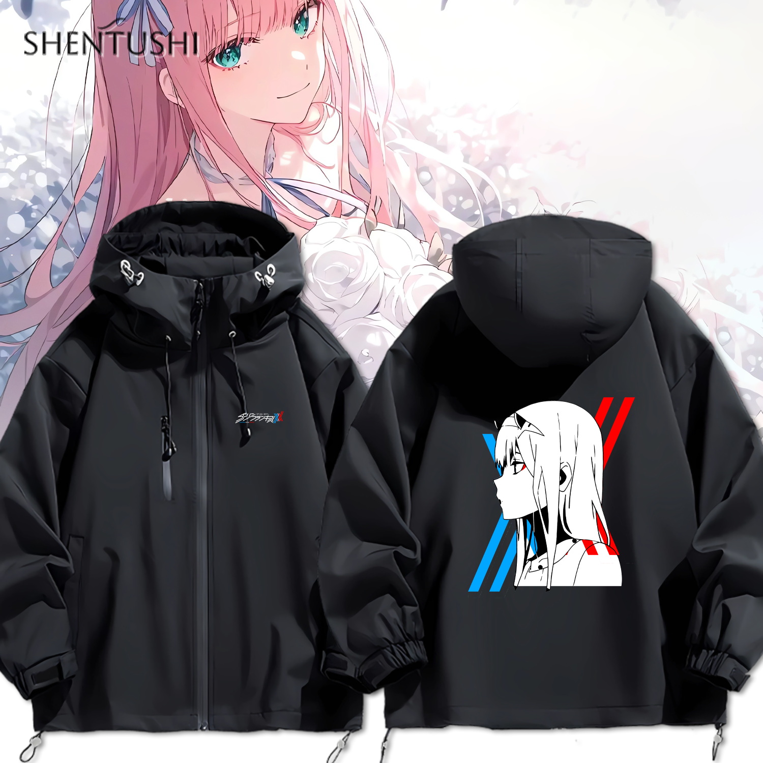 连帽秋冬新款宽松防风冲锋衣