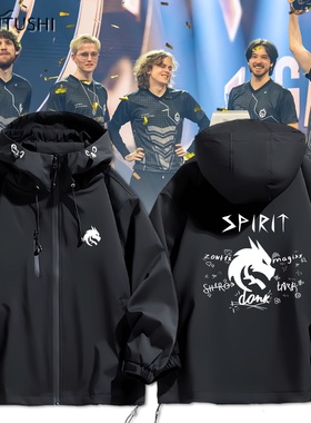Spirit游戏战队同款绿龙cs2go夏男女连帽百搭休闲冲锋衣夹克外套