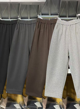 良品谜语堂简约百搭弹力8分奶奶裤女松紧腰休闲气球裤小个子86125