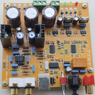 丁丁调音2024年新版CS4398 DAC 带USB 同轴 光纤24/192K电路板