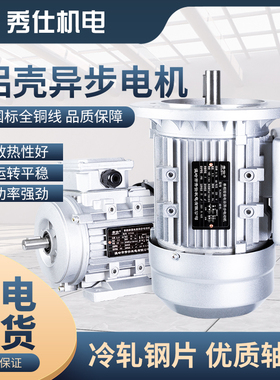 秀仕YS6324 7124 8024 9024 370 750 1500W三相刹车变频铝壳电机